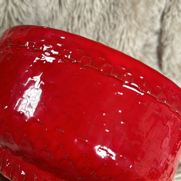 VINTAGE RED HANDMADE IN ITALY POTTERY BOWL BITOSSI STYLE EUC - Picture 9 of 9